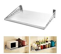 Étagère de rangement murale pour micro-ondes - Organiseur en acier inoxydable avec panneau amovible pour suspendre casseroles et poêles - Solution de cuisine peu encombrante pour une cuisine sans