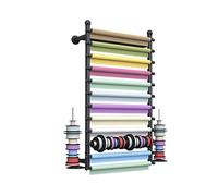 Étagère de rangement murale pour papier cadeau, grande capacité en métal pour salles d'artisanat et magasins de fleurs, distributeur de ruban d'emballage efficace