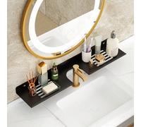 Étagère de rangement murale pour salle de bain, peut être placée devant le miroir de la salle de bain ou utilisée comme organisateur de robinet, installation facile sans perçage, convient pour la sall