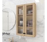 Étagère de rangement murale pour salle de bain - Solution peu encombrante avec porte et étagère supérieure pour une vie sans encombrement dans les salles de bains et les entrées