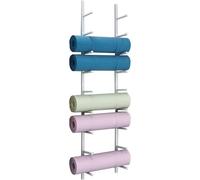 Étagère de rangement murale pour tapis d'exercice à 6 niveaux verticaux pour cours de fitness et organisation de la chambre à coucher