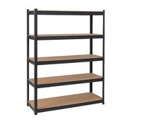 Etagère de Rangement Noire 120 x 60 x H180cm - Rayonnage en métal Haute qualité 5 Plateaux Charges lourdes 1500kg INTEC