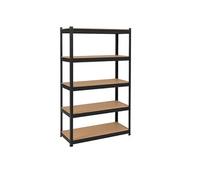 Etagère de Rangement Noire 90 x 60 x H180cm - Rayonnage Métal Haute qualité 5 Plateaux Charges lourdes 1500kg