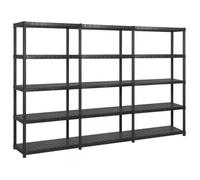 Opbergrek 5-laags 255x40x185 cm kunststof zwart3059857