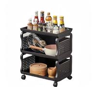 Étagère de rangement, panier à fruits rotatif, chariot multifonction, 6 couches, grande étagère de rangement avec roulettes pour cuisine, salon, salle de bain, bureau