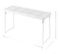 Étagère de rangement pliable en plastique PP Blanc (B)