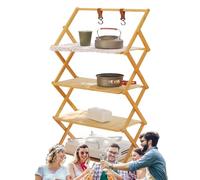 Étagère de rangement pliable pour camping - Étagère de rangement portable pour camping - Résistante à l'usure - Tendance - Pliable - Pour la maison et la cuisine