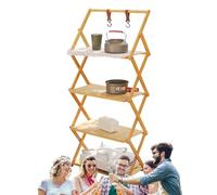 Étagère de rangement pliable pour camping - Étagère pliante d'extérieur pour camping, étagères de rangement portables pour camping avec niveaux | Usure - Étagère pliable tendance
