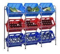 vidaXL Étagère de rangement pour 9 caisses Argenté 145x33x116 cm Acier