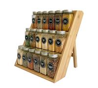 Étagère de rangement pour assaisonnement, 3 niveaux en bois pour épices de cuisine, 25,4 x 29,7 x 30,5 cm, étagère de rangement peu encombrante pour parfums, cosmétiques, suppléments, cupcakes