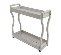 Étagère de rangement pour Bar à café, étagère d'armoire à Double couche, organisateur de comptoir en acier inoxydable avec poignées blanches (40cm / 15.7in)