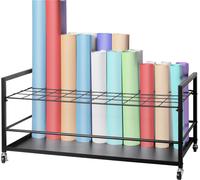 Étagère de rangement pour bleus VEVOR, support pour bleus avec 50 compartiments et roues, chariot de rangement mobile pour bleus en métal