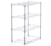 Étagère de rangement pour bouteilles en acrylique transparent avec configuration à plusieurs niveaux pour un arrangement soigné des boissons dans des espaces limités à la maison ou au travail (B)