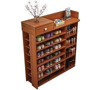 Étagère de rangement pour chaussures en bois de santal ancien 29 paires de chaussures 100 x 25 x 120 cm - Idéal pour le couloir, le salon, économise de l'espace, assemblage facile (couleur : bois de
