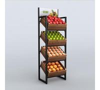 Étagère de rangement pour collations, étagère de concession durable avec panier, idéale pour exposer les fruits et les légumes dans le salon, le théâtre, les commodes
