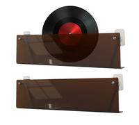Étagère de rangement pour disques - 40 x 15 x 6 cm, étagère flottante transparente pour livres, étagère multimédia avec montage adhésif | Collection de vinyle Vitrine Rangement de documents de