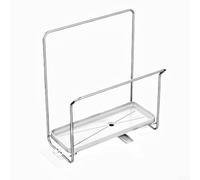 Étagère de rangement pour évier, porte-serviettes de cuisine en acier inoxydable avec bec rotatif et plateau de drainage amovible pour le rangement de comptoir (argent A)