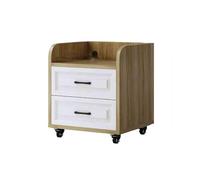 Étagère de rangement pour imprimante de bureau - Tiroir en panneau de particules - Armoire de rangement mobile pour bureau - Support de rangement silencieux avec rangement (jaune)