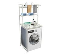 Étagère de rangement pour machine à laver à 3 étages - 69 x 60 x 176,5 cm - Pieds réglables en hauteur - Capacité de charge sur un seul niveau - 10 kg - Étagère pour machine à laver à 3 niveaux - Pour