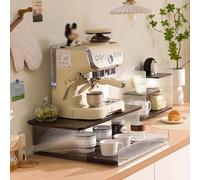 Étagère de rangement pour micro-ondes en acrylique avec tiroir extractible, convient pour les cuisines, les bureaux et les bars à café (transparent, 33 cm)