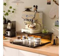 Étagère de rangement pour micro-ondes en acrylique avec tiroir extractible, convient pour les cuisines, les bureaux et les bars à café (noir, 48 cm)