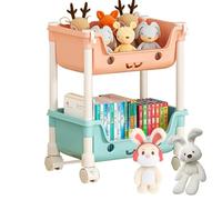 Étagère de Rangement pour - Organiseur d'angle Mobile à Plusieurs Niveaux - Bibliothèque à roulettes - Boîte de Salle de Jeux Peu encombrante pour Chambre d'enfant, Chambre d'enfant, Livres
