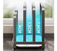 Étagère de rangement pour planche à découper pour comptoir de cuisine, couvercle de casserole en acier au carbone et plateau de cuisson, support de rangement peu encombrant (3 gris)