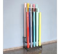 Étagère de rangement pour rouleau de papier commercial avec roulettes, support de rangement en métal robuste pour rouleau de vinyle, nappe, film PVC, film de changement de couleur de voiture, film de