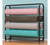 Étagère de rangement pour rouleaux de tissu, grand support de rangement pour rouleaux de tissu commercial, chariot de rangement en vinyle, support de rangement mobile en acier robuste avec tige de