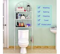 Étagère de rangement pour salle de bain - MENGDA - Construction en fer - 3 niveaux - Blanc - 65x34x178cm