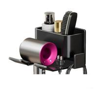 Étagère de rangement pour sèche-cheveux avec support de câble, support étanche sans perçage pour organiser les sèche-cheveux et les cordons dans la salle de bain ou le salon (mise à niveau vers noir)