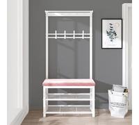 Étagère de rangement, présentoir pour commerce de détail, étagère à snacks, présentoir métallique, porte-manteau autoportant avec banc, crochets et rangement pour chaussures - Meuble d'entré