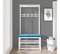 Étagère de rangement, présentoir pour commerce de détail, étagère à snacks, présentoir métallique, porte-manteau autoportant avec banc, crochets et rangement pour chaussures - Meuble d'entré
