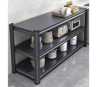 Étagère de rangement réglable à 3 niveaux pour four à micro-ondes et grille-pain, étagère utilitaire pour l'organisation de la maison (noir, 90 x 35 x 80 cm)