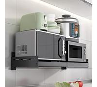 Étagère de Rangement réglable en Acier Inoxydable pour Micro-Ondes - Support Mural rétractable pour Four - Étagère de Cuisine en métal - Support Universel pour Un Rangement Peu enc