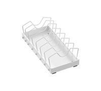 Étagère de rangement réglable pour casseroles et poêles - Convient pour la cuisine et le rangement - Conçu pour une utilisation durable avec une bonne durabilité et un fonctionnement constant - Blanc