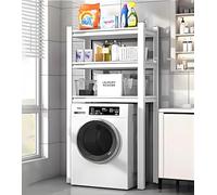 Étagère de rangement réglable pour lave-linge et sèche-linge, kit d'empilage portable, design peu encombrant, installation facile pour la buanderie, solution d'étagère multifonction