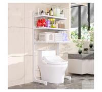 Étagère De Rangement Rétractable for Salle Bain, en Acier Au Carbone, for Toilettes, Non Incluses, for Buanderie(White,3 Tiers)