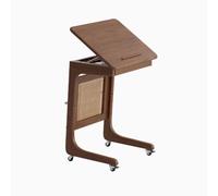 Étagère de rangement réversible pour aspirateur robot en forme de C pour entrée et salon Finition noyer 48 x 40 x 65 cm - Nizer polyvalent pour couloir et chambre à coucher