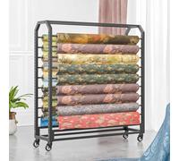 Étagère de rangement robuste à roulettes en acier pour vinyle, nappes, films - Idéal pour un usage commercial