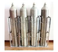 Étagère de rangement robuste pour bouteilles de gaz en acier inoxydable - Étagère de rangement durable avec chaîne de protection, peut contenir des bouteilles de 4 litres, dimensions 103,1 x 20,1 x