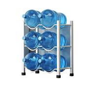 Étagère de rangement robuste pour bouteilles d'eau de 18,7 litres, grande capacité, double rangée pour carafes d'eau, support de distributeur de refroidisseur d'eau empilable, support de seau durable