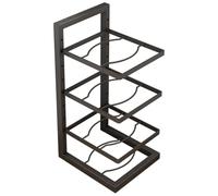 Étagère de rangement robuste pour casseroles en acier inoxydable pour dessous d'évier, étagère de rangement verticale à 3 niveaux pour ustensiles de cuisine, noir