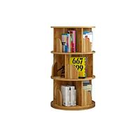 Étagère de rangement rotative à 360 degrés du sol au plafond pour livres d'images avec petite bibliothèque simple pour la maison (marron, 40 x 98 cm)