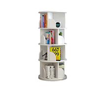 Étagère de rangement rotative à 360 degrés pour livres d'images de bébé pour enfants, petite bibliothèque simple pour la maison, du sol au plafond, pour enfants (blanc, 40 x 129 cm)