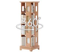 Étagère de rangement rotative à 360° en bois multi-usage pour salon, chambre à coucher et bureau (140 x 44 cm, couleur bois élégant)