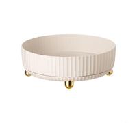 Étagère de rangement rotative pour armoire de cuisine avec pivot à 360 degrés et bords surélevés conçus pour un rangement sûr et accessible des épices et des bouteilles (blanc)