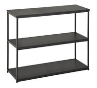 IDIMEX Etagère de Rangement Sendai en métal Noir et 3 tablettes en MDF Noir Mat, étagère au Sol dim 100x81x35 cm, Meuble avec étagères Style Moderne