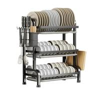 Étagère de rangement Sinkss en acier au carbone, finition peinture sans poussière, facile à nettoyer | Solution de rangement pour comptoir de cuisine peu encombrant près de l'évier, séchage de
