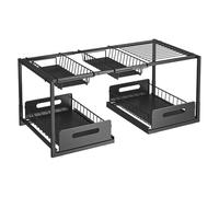 Étagère de rangement sous évier en métal à 2 niveaux avec 2 paniers amovibles - Parfait pour la cuisine et la salle de bain Solution peu encombrante pour un accès facile et une propreté